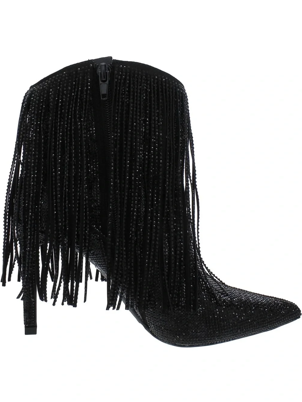 INC International Concepts Black Rhinestone Fringe Ankle Boots